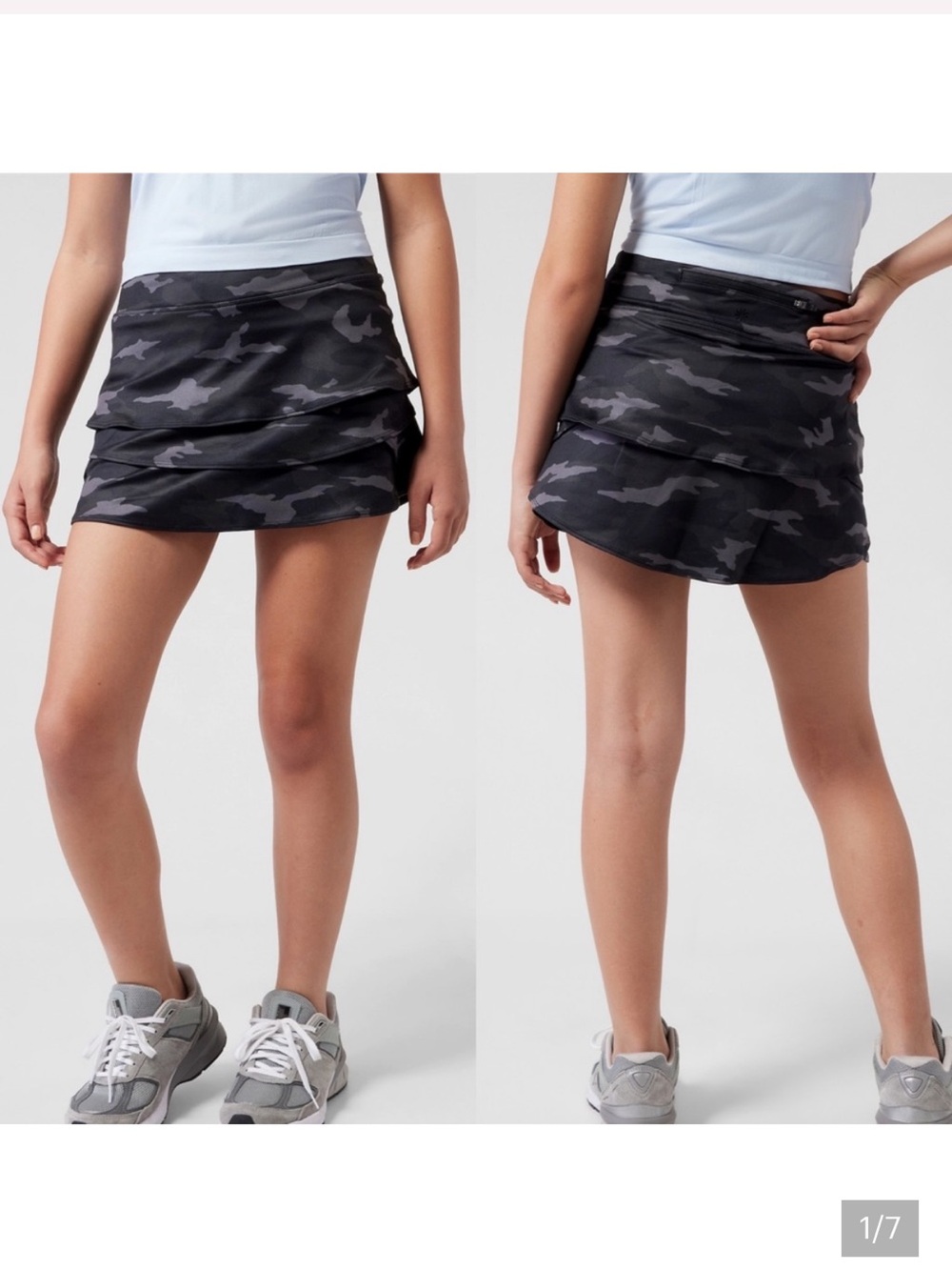 Athleta Girl Camo Lux Swing Skort Black XXL 16